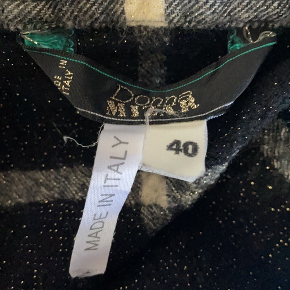 Donna Mizar wool cropped plaid 3/4 sleeve 3/4 button down front pockets top 40 - Picture 7 of 8